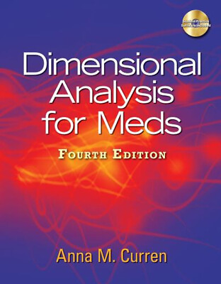 #ad Dimensional Analysis for Meds Book Only Paperback Anna M. Curren