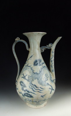 #ad One Blueamp;White Porcelain Wine Pot with Dragon pattern Ming