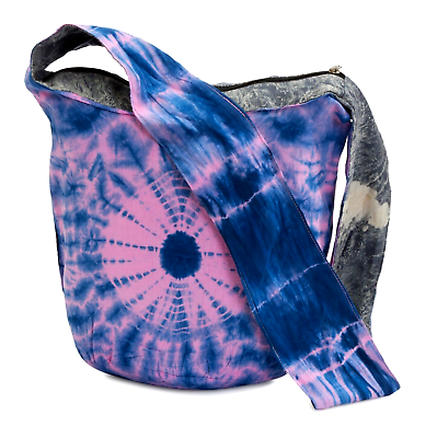 HANDMADE Hippie Boho Retro TIE DYE Pink Crossbody Women’s Bag Handbag Sling $15.99