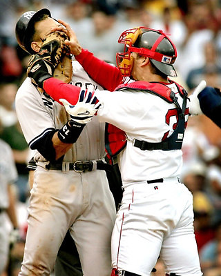 #ad Alex Rodriguez amp; Jason Varitek Fight Photo 8X10 2004 Red Sox Yankees