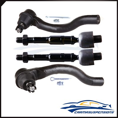 #ad For 06 11 Honda Civic Non SI New Pair of 4 Front Inner amp; Outer Tie Rod Ends