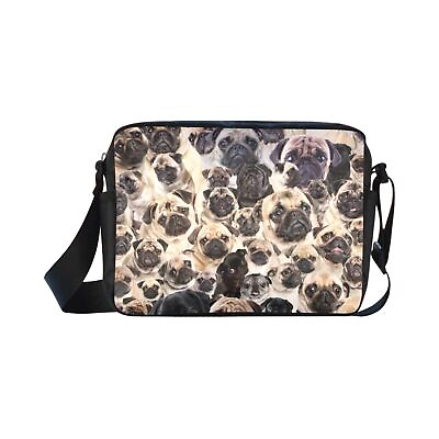 Pug Full Face Cute Gift Dog Lover Classic Cross body Nylon Bags $38.99