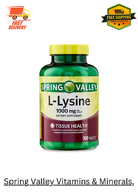#ad Spring Valley L Lysine Tablets 1000 mg 100 count