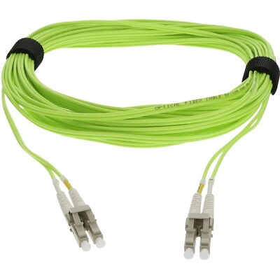 #ad AddOn 10m LC OM5 Duplex Fiber OFNR Riser Rated Patch Cable M M Lime Green