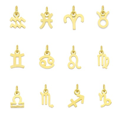 #ad Solid Gold Zodiac Charm Available in 10k or 14k Cute Horoscope Charm
