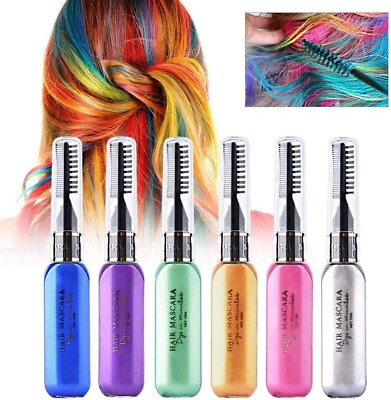 #ad #ad 6pcs Hair Dye for Girls Temporary Hair Mascara Hair Color Chalk Hair Dye