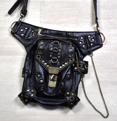 #ad Gothic Steel Moster Crossbody Bag Purse Belt Waist Bag Biker Steampunk Goth