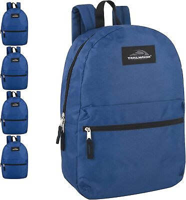 #ad Trail maker 24 Pack Classic 17 Inch Backpacks in Bulk Wholesale Back Blue