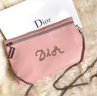 Dior Cosmetic Bag to Crossbody Beaded Logo Purse Charm Designer Clutch Bag NIB $196.98