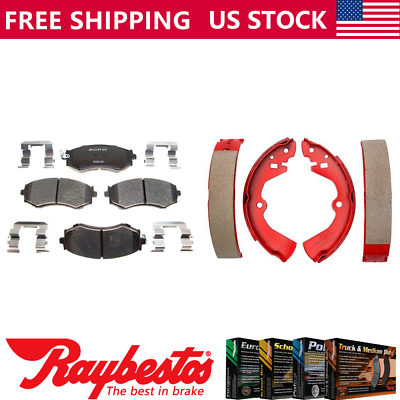 #ad Front Rear Kit Ceramic Brake Pads amp; Brake Shoes For 1990 1992 Stanza Raybestos
