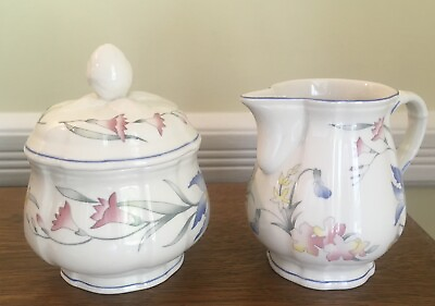 #ad Villeroy amp; Boch Porcelain Sugar Bowl amp; Creamer “Riviera” made in Luxembourg