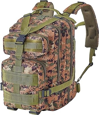 #ad Military Rucksack Tactical Backpack with MOLLE Modular Design 25L Woodland