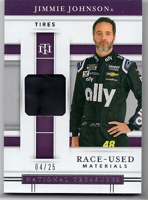 #ad 2020 NASCAR National Treasures Jimmie Johnson Tires Race Used Relic # 25 RU JJ