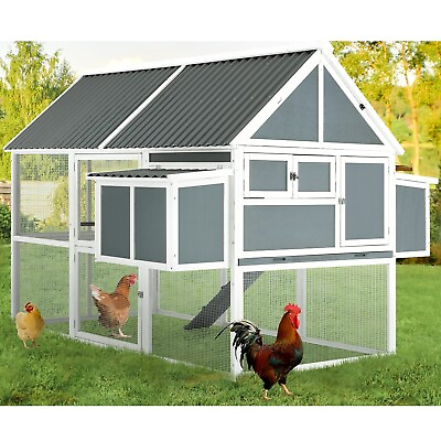 #ad 81#x27;#x27; 84#x27;#x27; 95#x27;#x27;Chicken Coop Outdoor Wooden Hen House Poultry Cage W Nesting Box