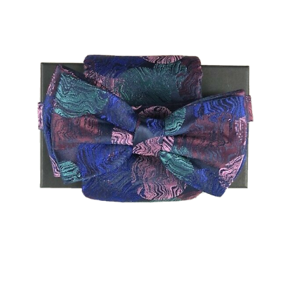 #ad Steven Land Men#x27;s Bow Tie Hanky Set Purple Fuchsia Navy Green Burgundy Microsilk