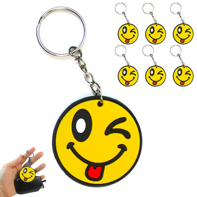 #ad 6X Smiley Face Keychain Cute Emoji Pendant Key Ring Gift Fun Phone Accessory Toy