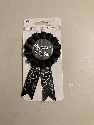 #ad amscan Groom to Be Award Ribbon Party FavorBlack5 1 2quot;