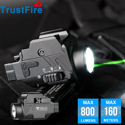 #ad Pro Upgrade Green Laser Tactical LED Weapon Light Mounted Gun light Pistol Torch