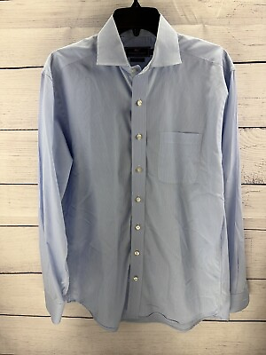 #ad Vineyard Vines Classic Cooper Dress Shirt size Medium Blue White Stripes