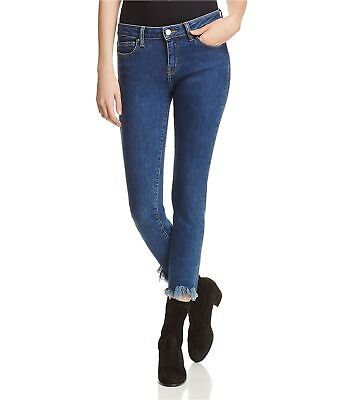 #ad IRO Womens Frayed Cropped Jeans Blue 24