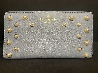 #ad Kate Spade New York Stacy Serrano Place Pearl Wallet Cloud Cover Blue #462