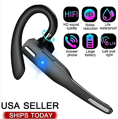 #ad Bluetooth 5.0 Earpiece Wireless Headset Noise Cancelling Earbuds Driving Trucker