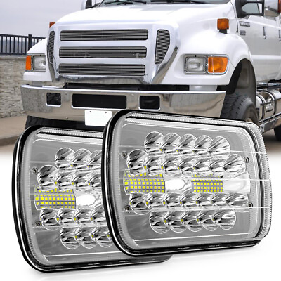#ad Pair 7X6quot; 5x7quot; LED Headlight for Ford Super Duty Truck F550 F650 F750 F600 F700