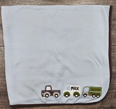 #ad Baby Boy Gymboree Little Milkman Milk Truck Striped Baby Blanket