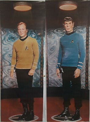 #ad Star Trek TOS Vintage 1976 6#x27; Kirk amp; Spock Posters Door Size