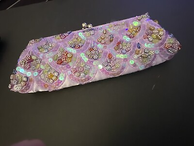 #ad Gorgeous Women’s Beaded Clutch Bag .with Optional Beaded Handle