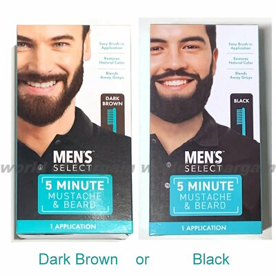 Mens Select Mustache amp; Beard Color Black Or Dark Brown 5 Minute Facial Hair Dye $7.95