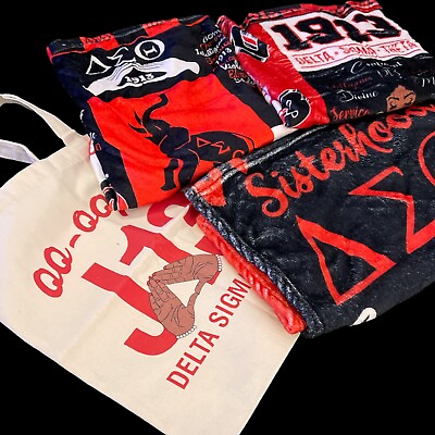 #ad Delta Sigma Theta Sisterhood Blanket and Bag Bundle 3 Styles