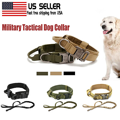 #ad NEW Tactical K9 Training Dog Harness Police Military Adjustable Nylon Vest Leash