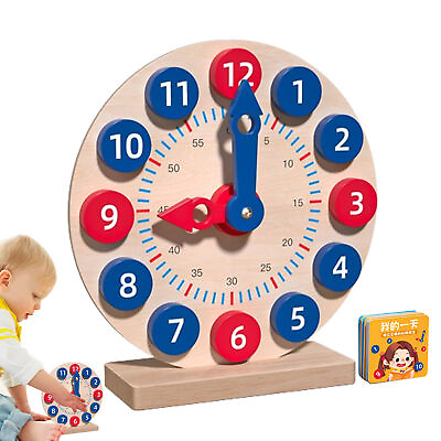 #ad Learn To Tell Time Clock Wooden Shape Sorting Clock reliable