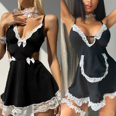 #ad Sexy French Maid Maid Costume Cosplay Sexy Maid Dress Lingerie Outfit for Women