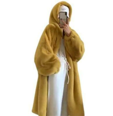 #ad Womens Faux Fur Hooded Furry Thicken Parka Winter Snow Warm Hooded Mid Long Coat