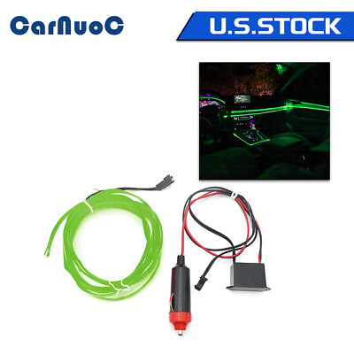 #ad 2m Green Neon LED Car Decor Light Glow EL Wire String Strip Rope TubeController