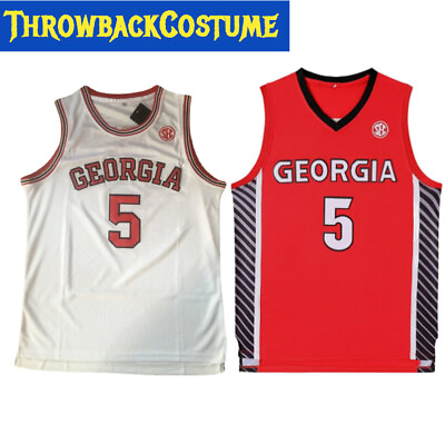 #ad Retro Vintage Throwback Anthony Edwards Georgia #5 Basketball Jersey Stitched