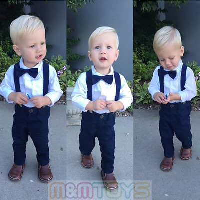 #ad New Matching Clip on Suspender Bowtie for Kids Toddler Boys Girls w Gift Box