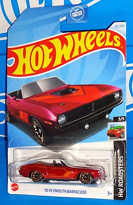 #ad Hot Wheels 2024 HW Roadsters Series #20 #x27;70 Plymouth Barracuda Red w E10SPs