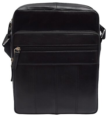 Genuine Leather Messenger Crossbody Shoulder Bag for Men Adjustable Strap Casual