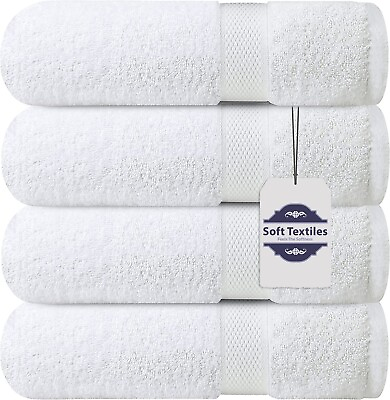 #ad Extra Large Bath Towels Pack of 4 100% Cotton 27quot;x54quot; Highly Absorbent Soft