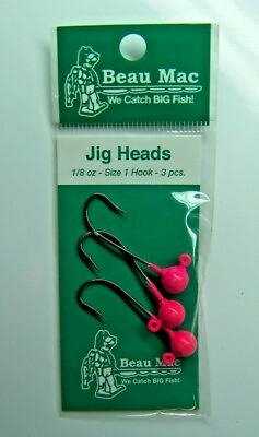 #ad Beau Mac Salmon Trout Steelhead 1 8oz Jig Hot Pink Fishing Lure #1 Hook NEW