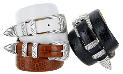 #ad Nevada Men#x27;s Belts Italian Calfskin Genuine Leather Designer Dress Belt