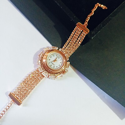 #ad Watch Handmade watch Women Diamond WATCH Silver Chain Watch Oval Shape Watch