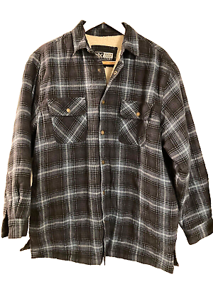 #ad Canyon Guide Outfitters fleece lined flannel snap up jacket size L