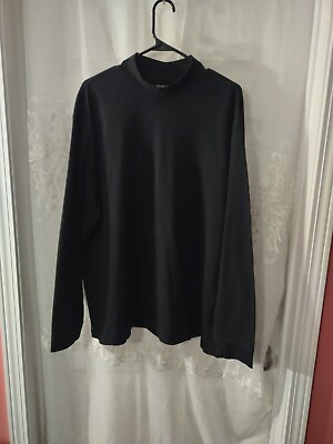 #ad George Mens Top Size 2XL 50 52 Black Long Sleeve High Neck