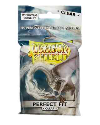 #ad 100 Dragon Shield Perfect Fit Top Load Inner Card Sleeves CLEAR Standard Size
