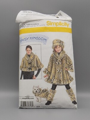 #ad Daisy Kingdom Coat Simplicity #3940 Matching Misses Dog amp; Girl Size A