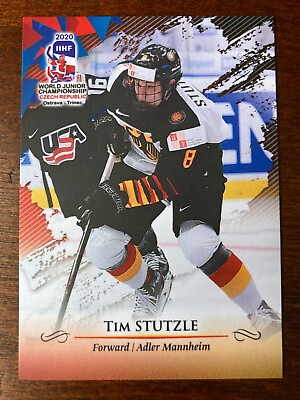 #ad 2020 Tim Stutzle BY Cards IIHF World Junior Championship Team Germany Rare RC